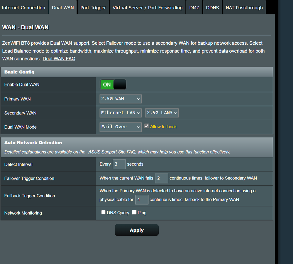 BT8 web interface